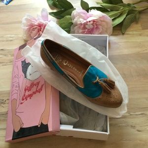 Jeffrey Campbell Sunshine in Tan & Turquoise. Sz.8